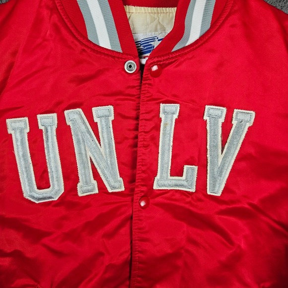 Vintage 90s University Las Vegas UNLV Rebels Satin Jacket Starter XL Made in USA - Picture 2 of 11